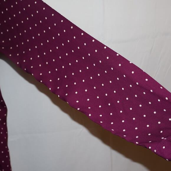 Stylus Button Up Blouse Women Size S Purple White Dot - Picture 8 of 16